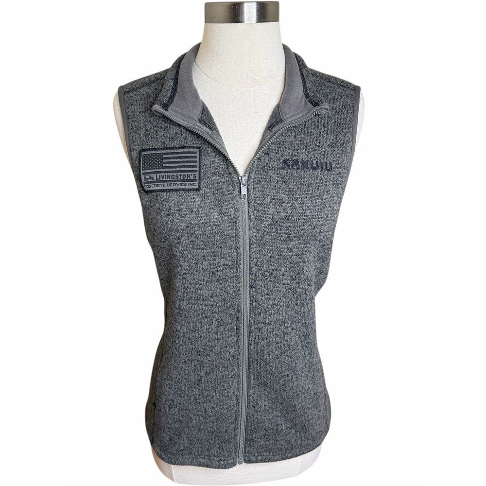 KUIU Women's Base Camp High Loft Sweater Fleece Vest Gray Size Medium M Patch